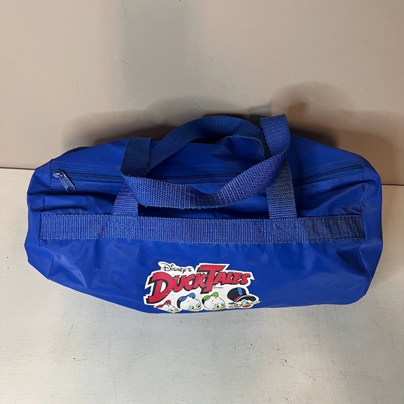 Vintage 90s Duck Tales Scrooge McDuck Disney 90's Small Blue Duffle Travel Bag - Picture 3 of 11